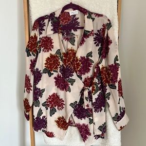 Emelia tie front wrap top